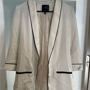 Dynamite Women's Blazer in Cream with Black Accents